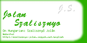 jolan szalisznyo business card