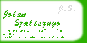 jolan szalisznyo business card